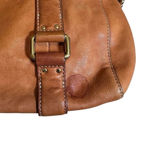 MICHAEL KORS Tan Buttery Soft Leather Satchel Handbag Crossbody Strap - Picture 12 of 15